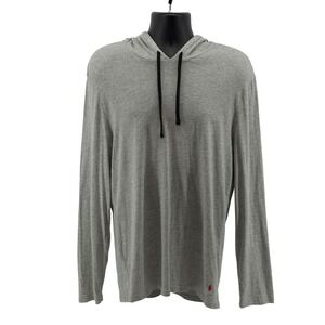 Polo Ralph Lauren Hoodie Womens M Gray Supreme Comfort Long Sleeve T-Shirt Pony